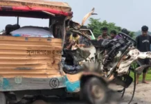 সুনামগঞ্জে বাস-লেগুনার মুখোমুখি সংঘর্ষে নিহত ২