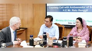 শাহজালাল বিমানবন্দরের গ্রাউন্ড হ্যান্ডলিংয়ে আগ্রহী সুইজারল্যান্ড