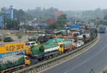 ঢাকা-টাঙ্গাইল মহাসড়কে ১৮ কিলোমিটার যানজট