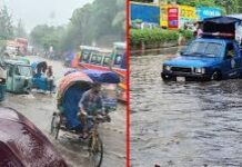টানা বৃষ্টিতে মিরপুরে জলাবদ্ধতা, চরম দুর্ভোগ