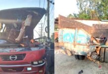রায়গঞ্জে যাত্রীবাহী বাসে ট্রাকের ধাক্কা, চালকসহ নিহত ২