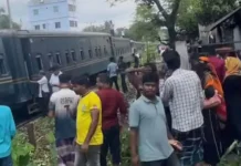 ট্রেনের ৫ বগি লাইনচ্যুত, ঢাকা-ময়মনসিংহ রুটে ট্রেন চলাচল বন্ধ